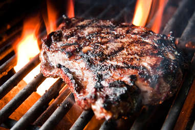 steak on the grill