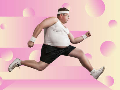 fat man running headband