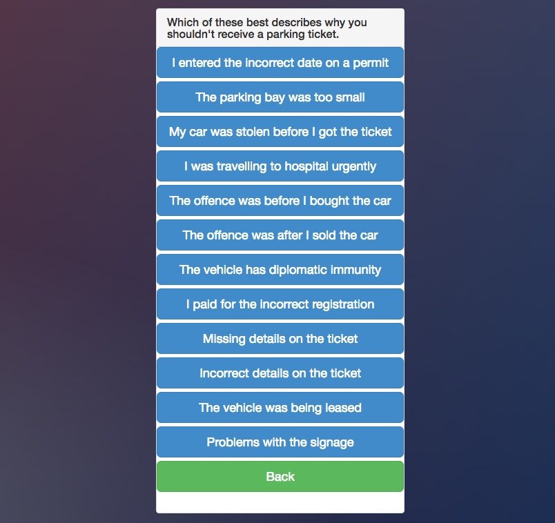screenshot of donotpay app