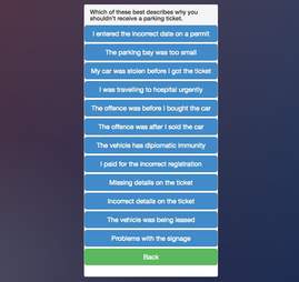 screenshot of donotpay app