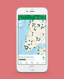 screenshot of geocaching app in nyc