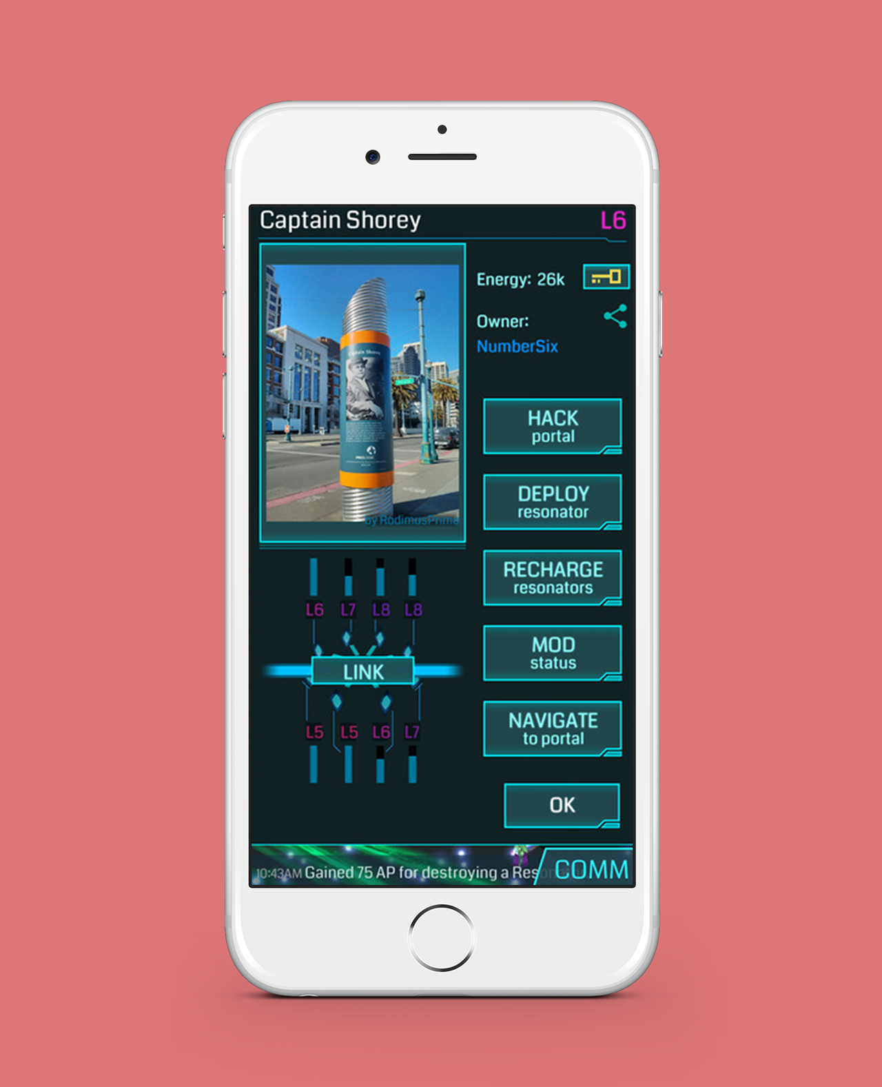 screenshot of ingress app on iphone