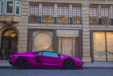 Purple Lamborghini Aventador