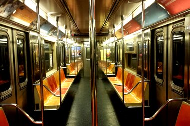 Empty subway car