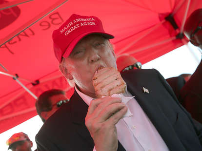 Donald Trump Eating a Pork Chop on a Stick