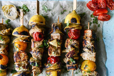 Hawaiian BBQ Skewers with Sriracha Lime Butter. - Half Baked Harvest