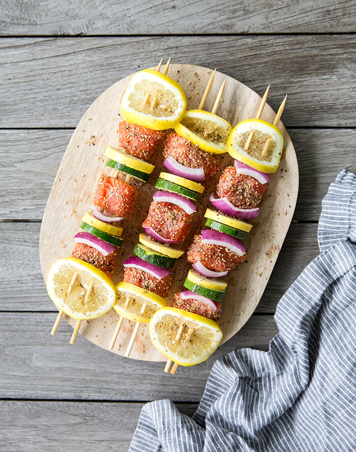 salmon skewer