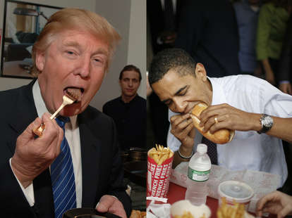 Funny Pictures of Barack Obama Eating: Obama vs Trump With Food - Thrillist