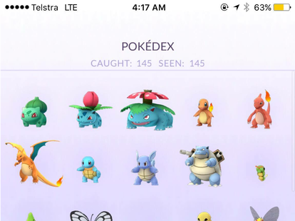 Pokemon Go complete Pokedex