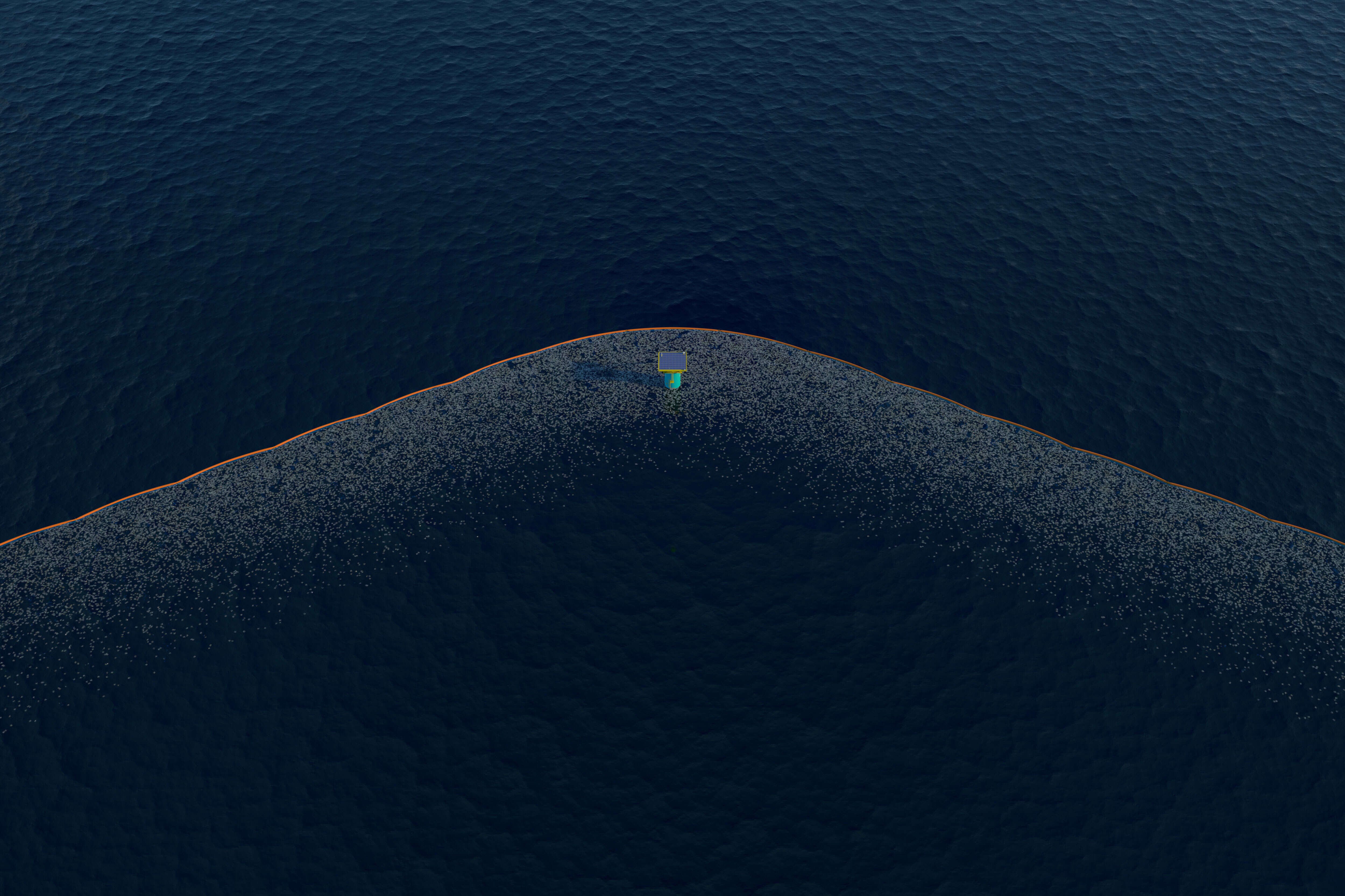 The ocean cleanup system rendering
