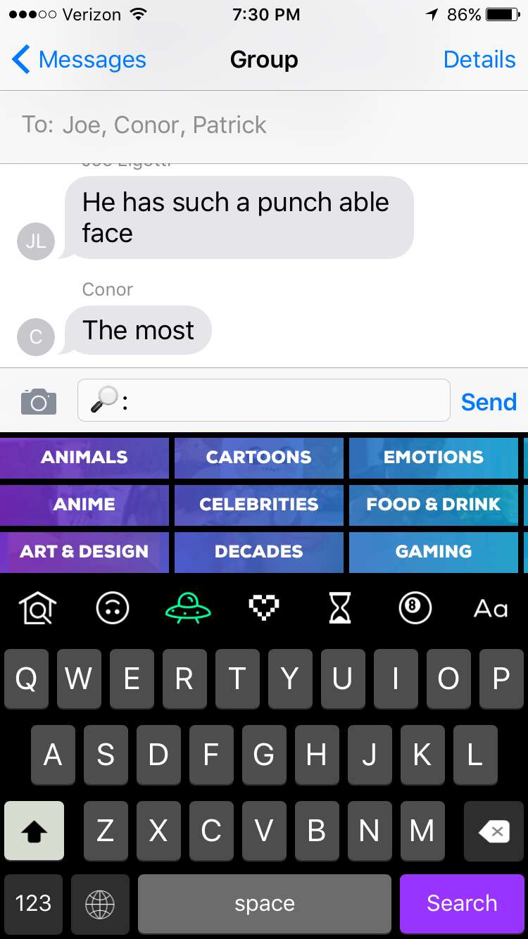gif keyboard by giphy for iPhone