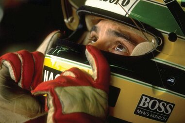 Ayrton Senna Concentrating before a race