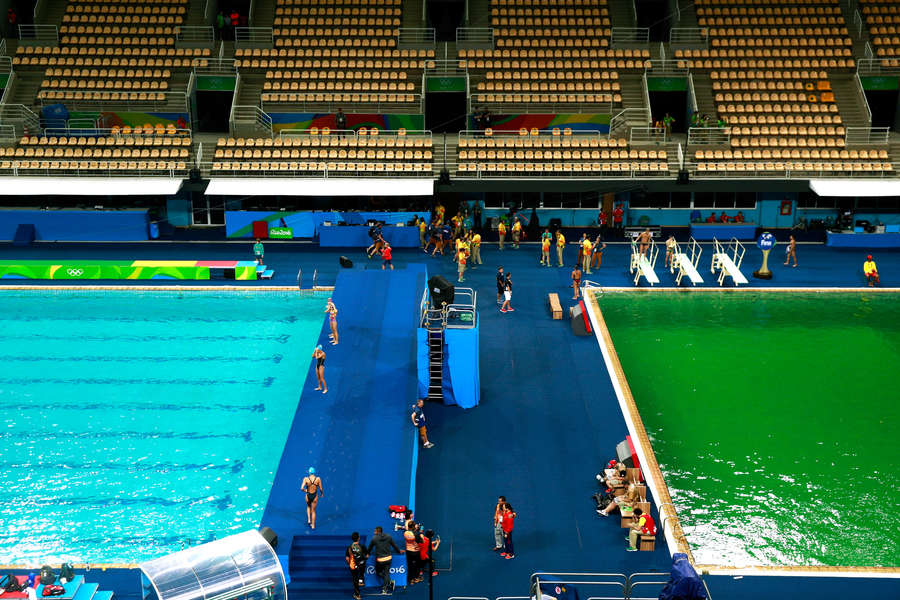 Olympic Pools Turn Green at Rio 2016 Olympics from Algae Thrillist