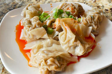 China Jade Wontons in red chili oil