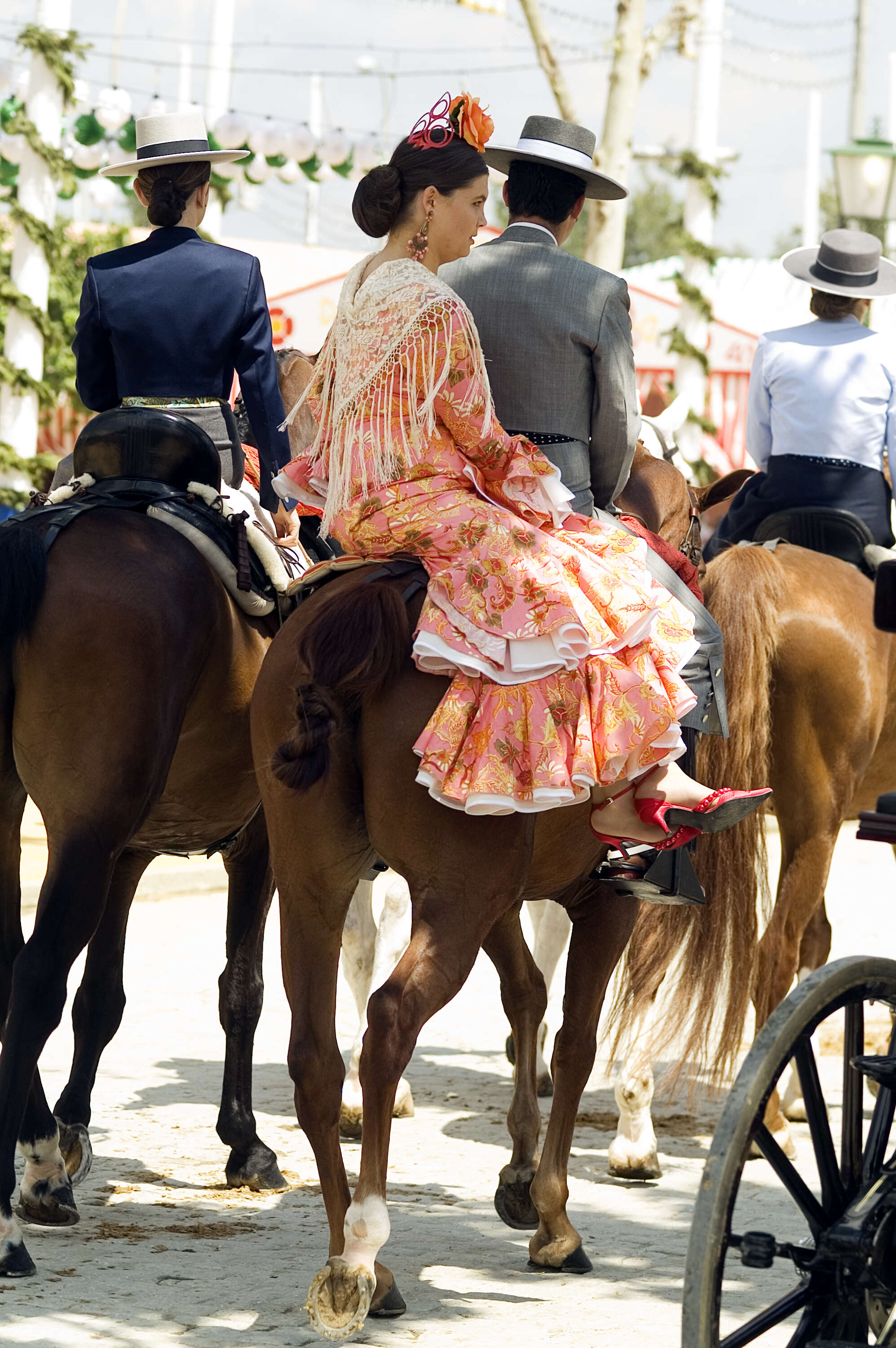 Spain couple horseback