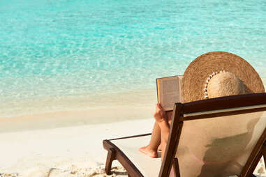 Woman in beach chair