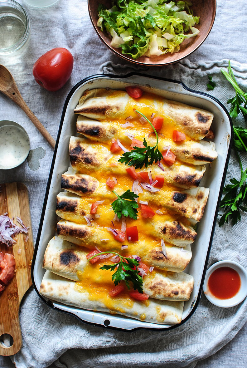 Buffalo chicken wrap bake