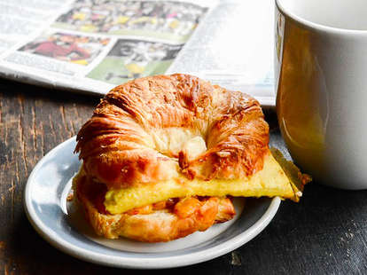 croissant breakfast sandwich