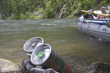 beer in a river