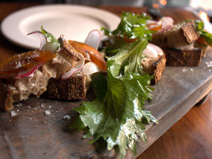 Open-faced sandwiches and French food at Tartine in New Orleans