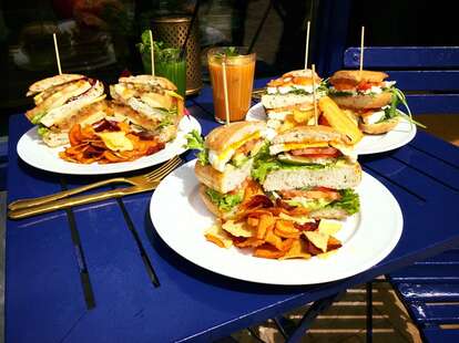 sandwiches on bar james patio amsterdam