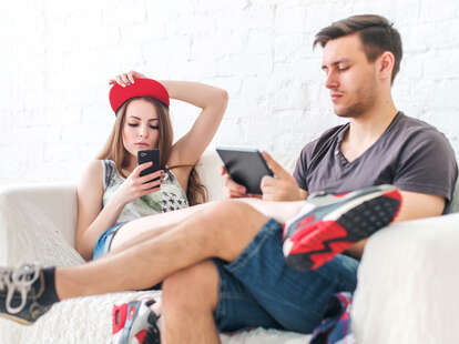 Couple on computers