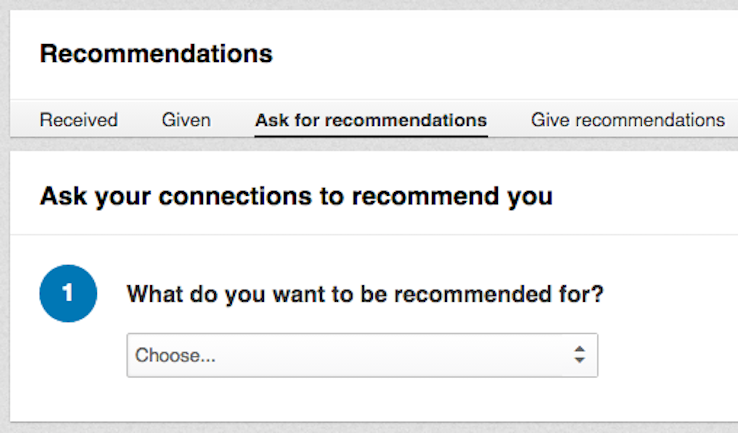 linkedin recommendation form