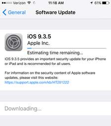 iOS 9 update screen