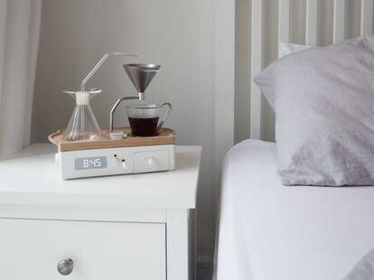 coffee brewing alarm clock