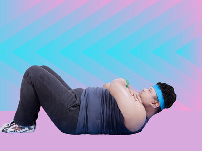 overweight man exercising