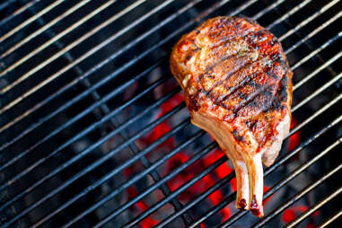Pork chop on the grill