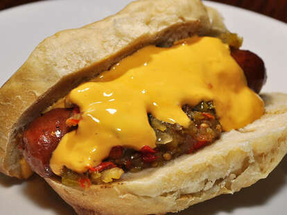Gourmet hot dogs and great beer selection at D's Six Pax & Dogs in Pittsburgh