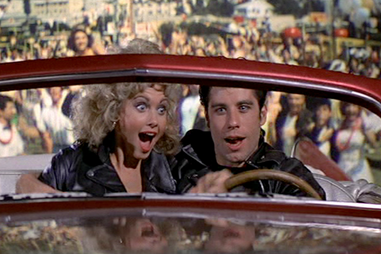 grease sandy danny car olivia newton-john john travolta