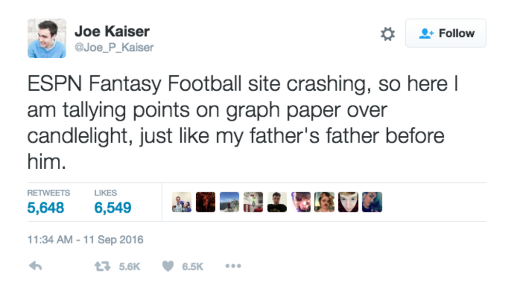 The ESPN Fantasy Football App Went Down and People Are Panicking