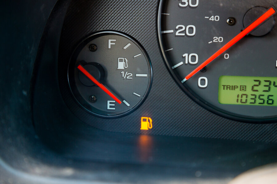 Fuel Economy Theme. Empty Car Gas Tank Stock Photo, Picture and