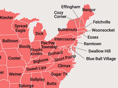 Lewd Town Names in United States