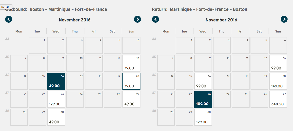 Cheap flights to Martinique