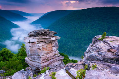 rock formation vantage point at blackwater falls state park