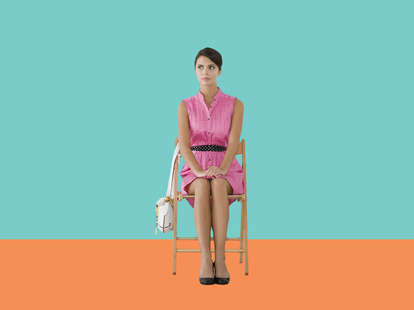 Women sitting alone in chair
