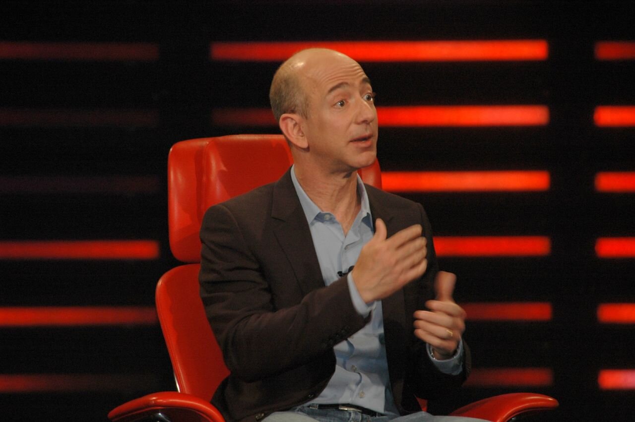 jeff bezos speaking on stage