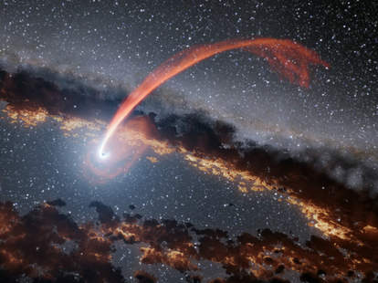 Black hole belches fire