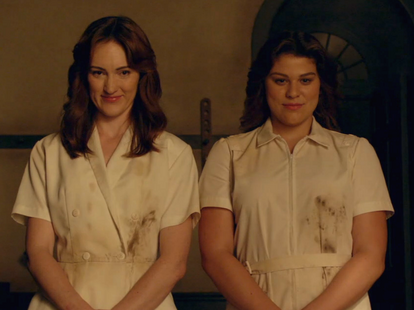 american horror story season 6 roanoke the twins nurses