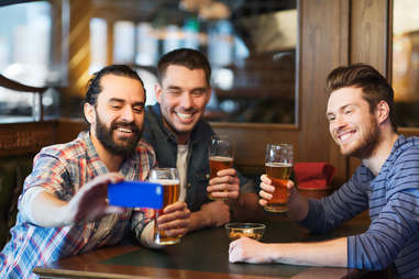 taking a picture in a bar