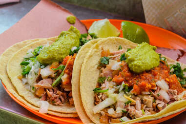 Mexico city street food tacos