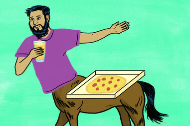 sagittarius eats pizza