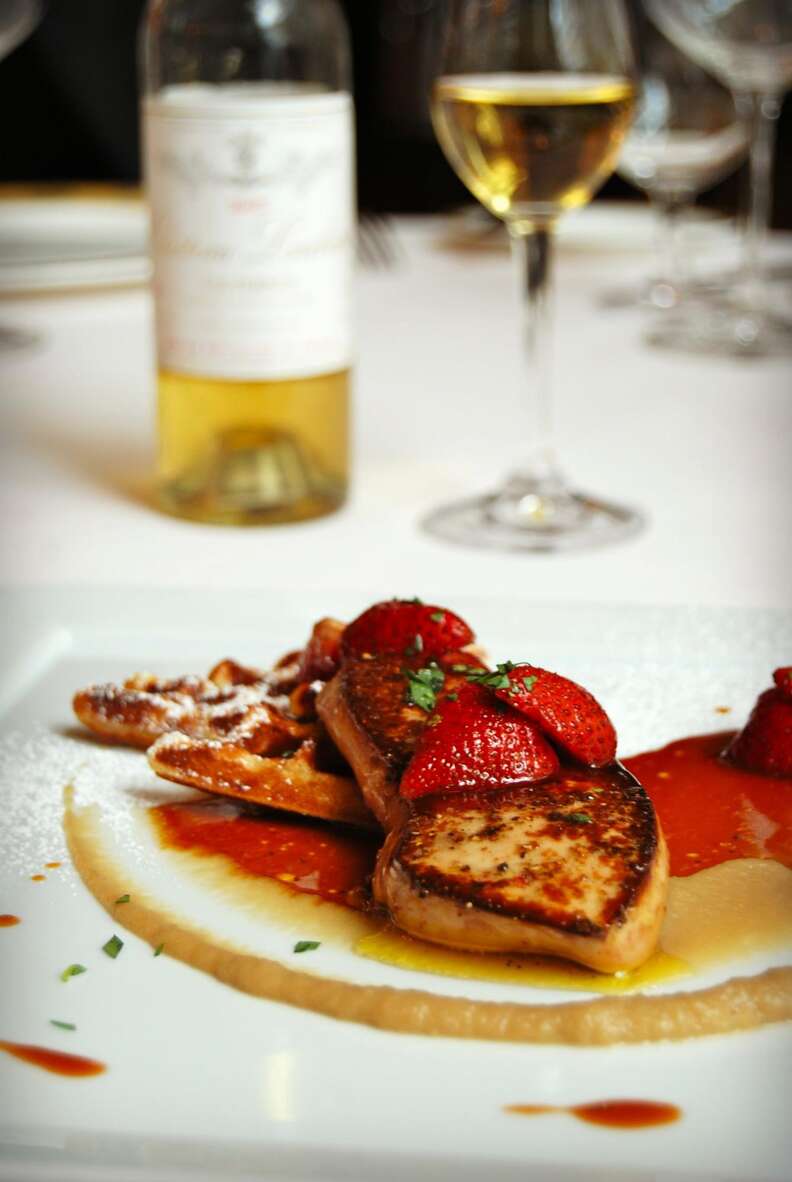 Foie gras waffles