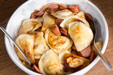 pierogi and kielbasa