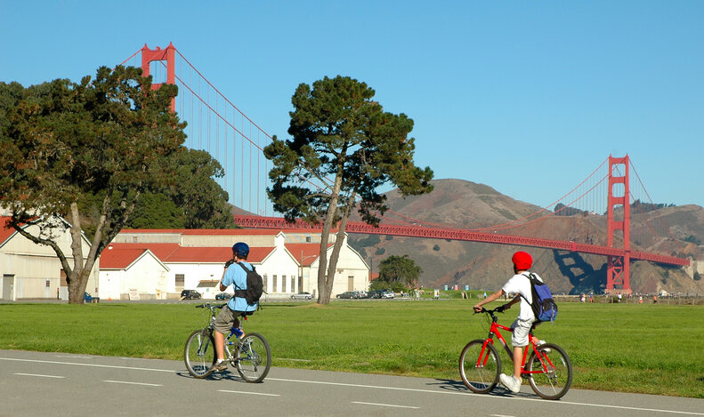 riding a bicycle in san francisco