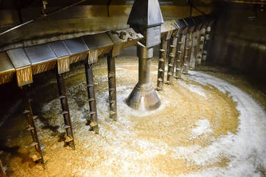 wheat mash being mixed