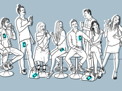 People having fun at a bar